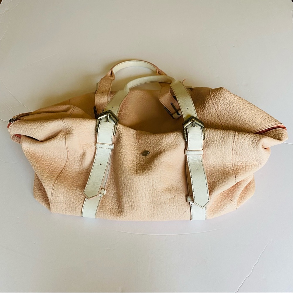 I santi pink leather duffle bag, weekend bag
